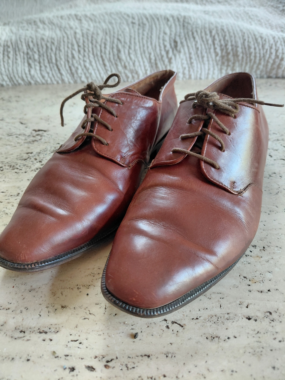 Nickels Women's Chestnut Brown Leather Derby Lace-Up Shoes